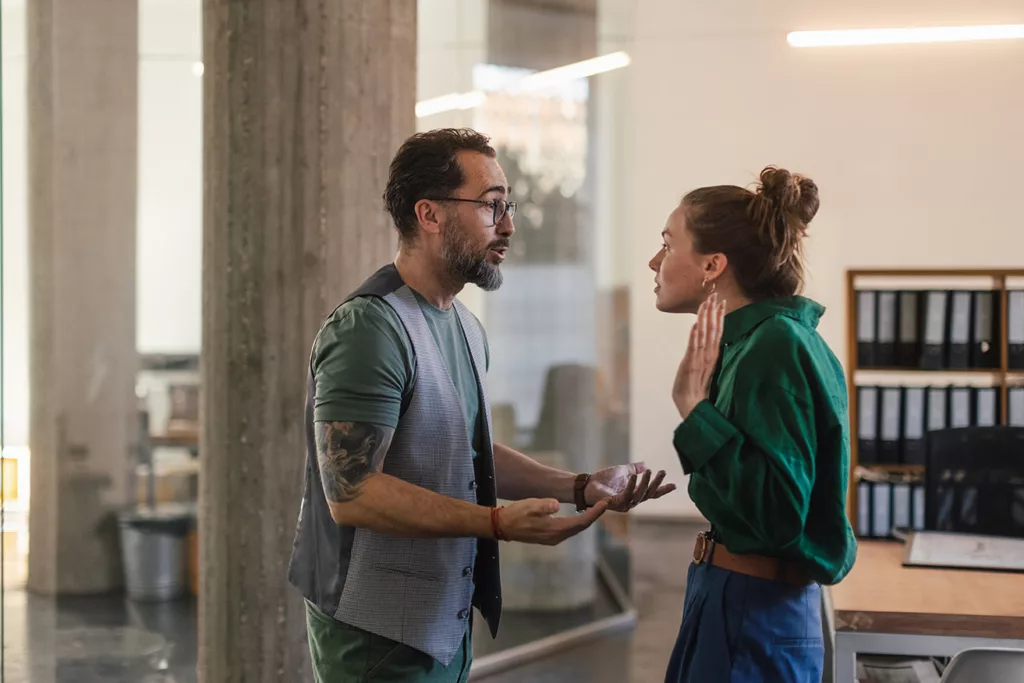 man and woman arguing
